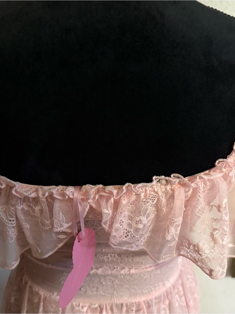 Sugar Thrillz Ruled By Love Pink Floral Lace Draped Maxi Dress •Size S• - Picture 5 of 10